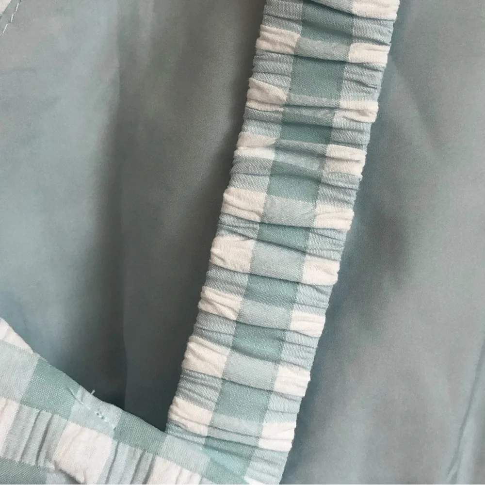 NWOT Talulah 2 Pcs Gingham Sleeveless Top Tiered Skirt Blue White Size M - Picture 10 of 15